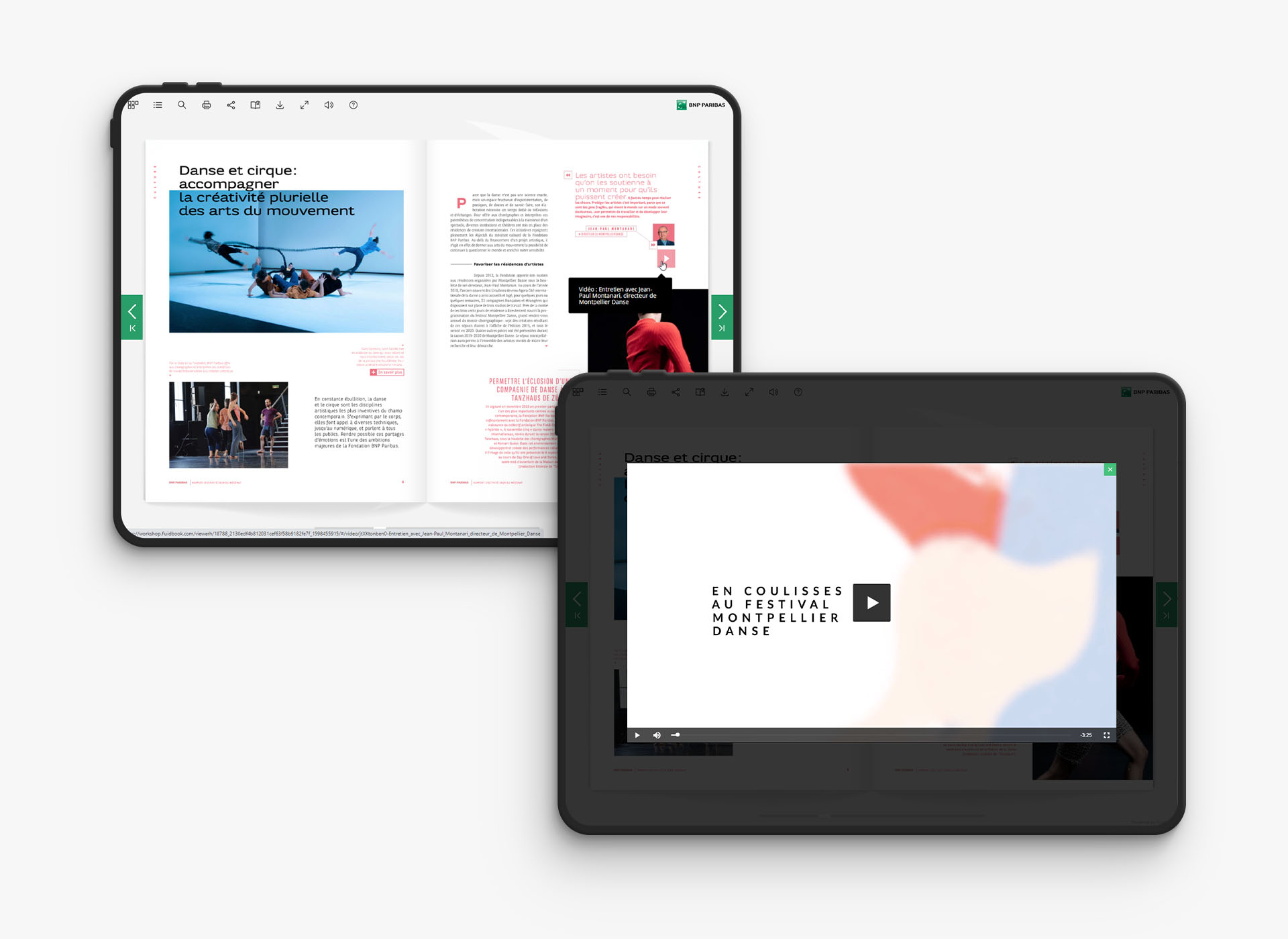 Exemple de vidéo intégrée (Fluidbook BNP Paribas)