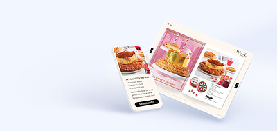 Catalogue Paul sur tablette et sur smartphone, avec un bouton Commander